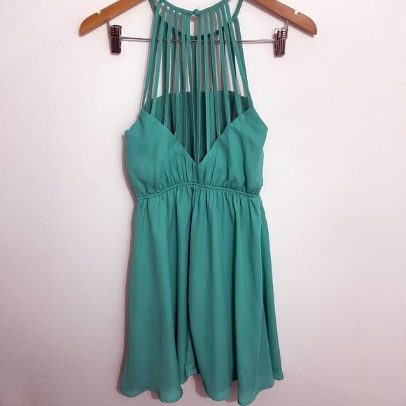 Ya Los Angeles Teal Strappy Dress - Picture 5 of 5